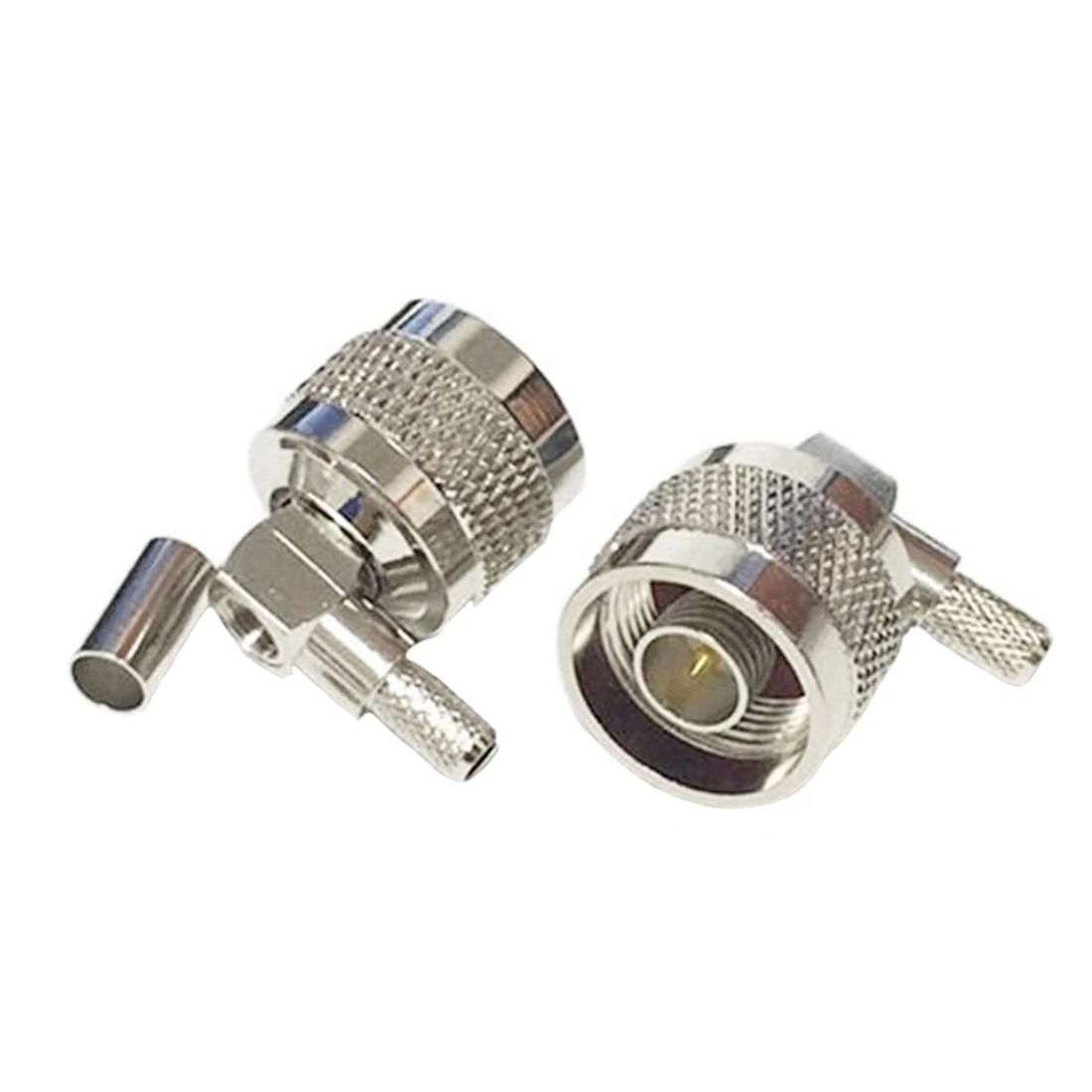 1pc N Male Plug  RF Coax Connector Right Angle Crimp for RG58 RG142 RG400 LMR195 Cable Nickelplated  Wholesale