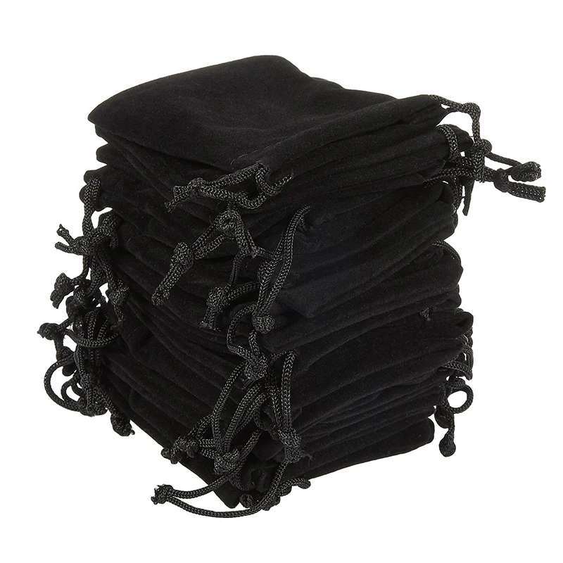 100-Pack Best Sell Velvet Gift Bags Bulk Jewelry Packaging Necklace Ring Earrings Storage Pouches DIY Wedding Favor Goodie Bag