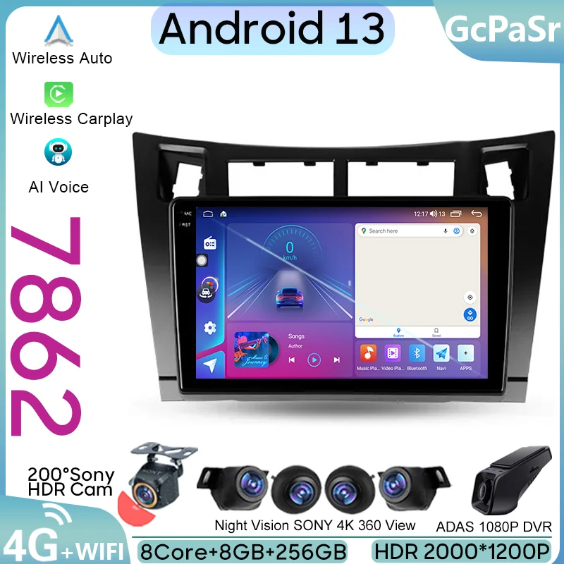 

Car GPS Navigation For Toyota Yaris XP90 2005 - 2012 Android Auto Radio Video Player Multimedia Stereo WIFI Carplay No 2din DVD