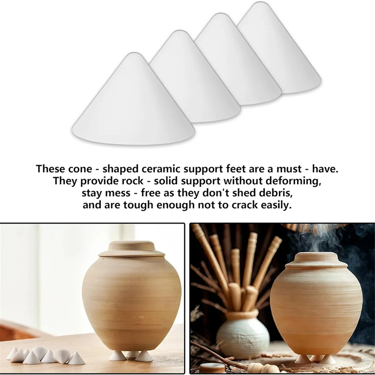 

ABNJ 100 Pack Pottery Kiln Nails-High-Temperature Ceramic Refractory Cone Support Nails, for Pottery, Ceramics, Kiln Shelving