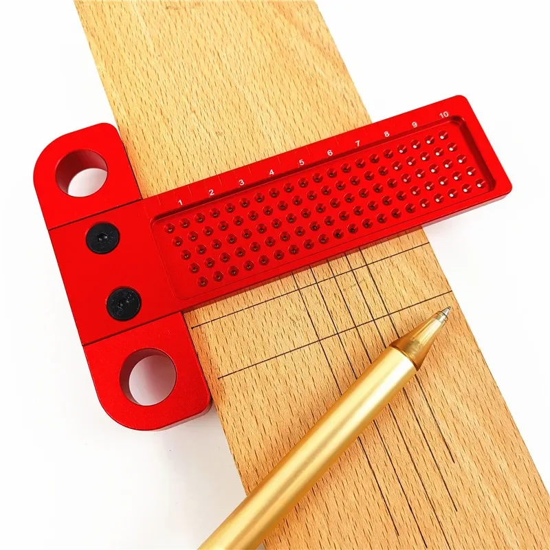 T160 Woodworking Scribing Ruler Hole Marking Gauge T Square Tool Precision Layout Device for Carpentry Joinery DIY Projects