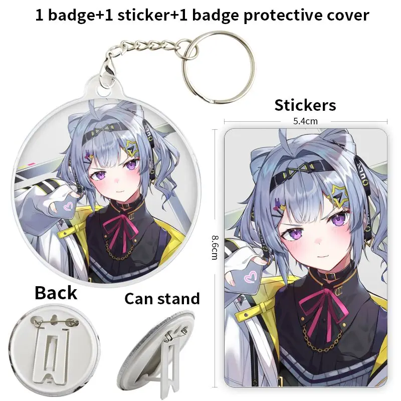 Zaion LanZa Channel vtuber Anime Character Soft Button Badge Brooch anchor Peripherals Pin Personalized Metal Children's gift