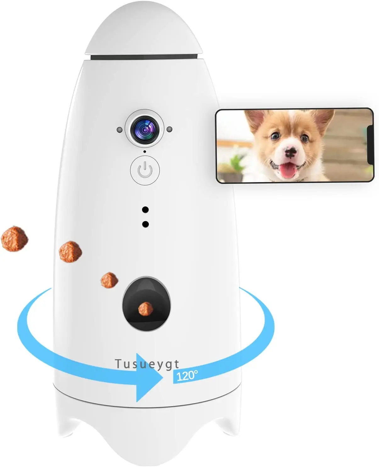 

180° View Smart 1080p Dog Camera with Treat Dispenser - Interactive Pet Feeder and Monitoring System Designed for Dogs