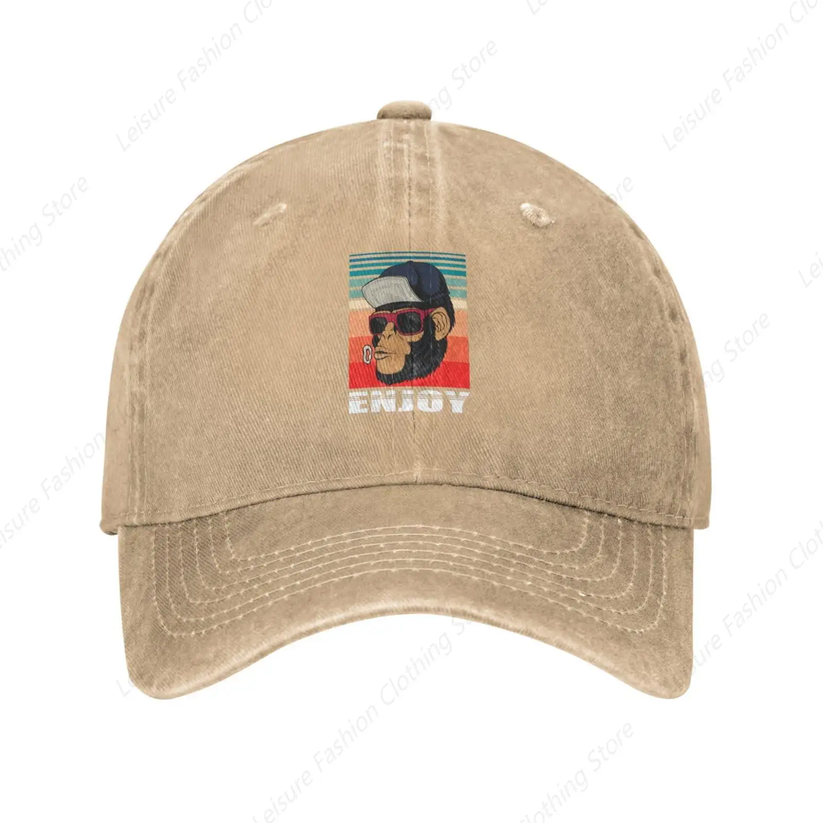 

Enjoy Monkey Baseball Cap for Men Women Hats Denim Trucker Caps Dad Hat