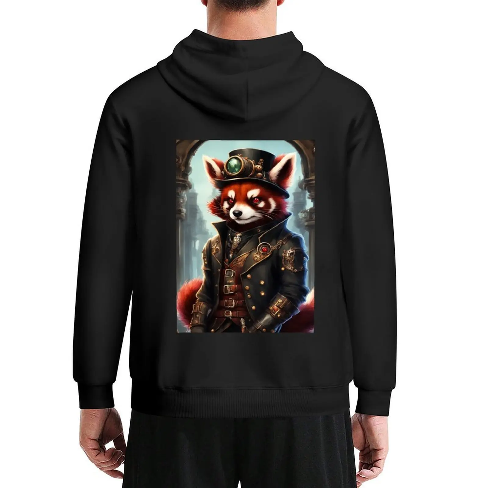 

Red Panda Warrior SteamPunk Hoodie fashion men korean clothes men's clothing men's sweat-shirt set tracksuit
