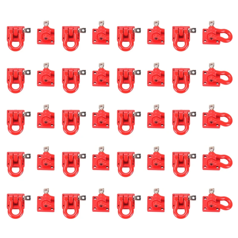 

Hot Sale 20X Metal Climbing Trailer Tow Hook Hooks Buckle,For 1/10 Scale RC Crawler Truck D90 SCX10 Climbing Car,Red