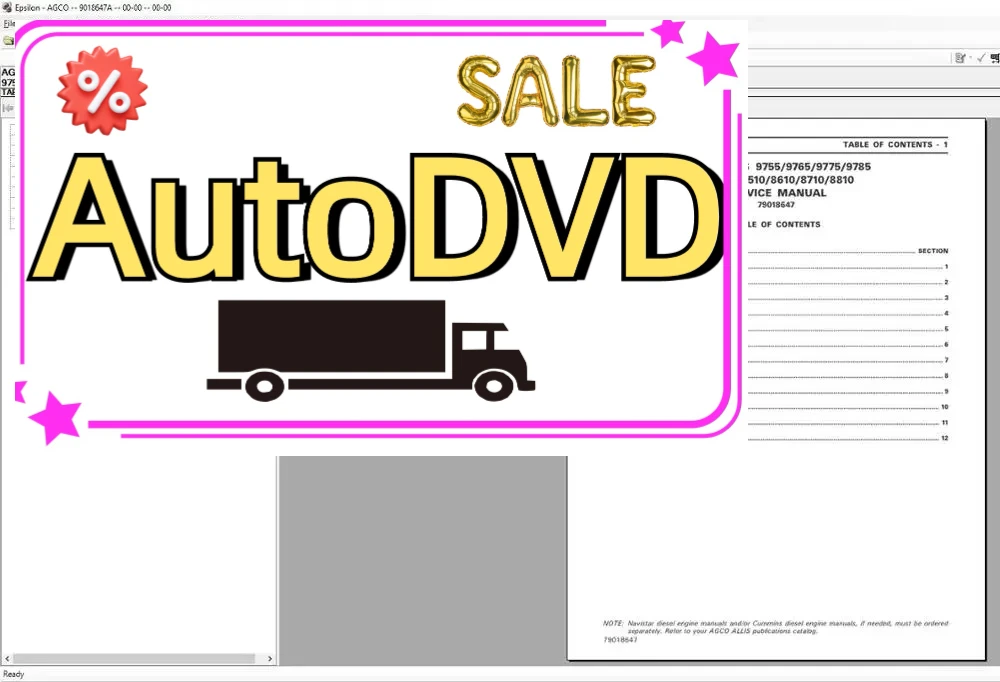 

AutoDVD AGCO Allis Part Book и руководства по обслуживанию мастерской [2021] NA+SA