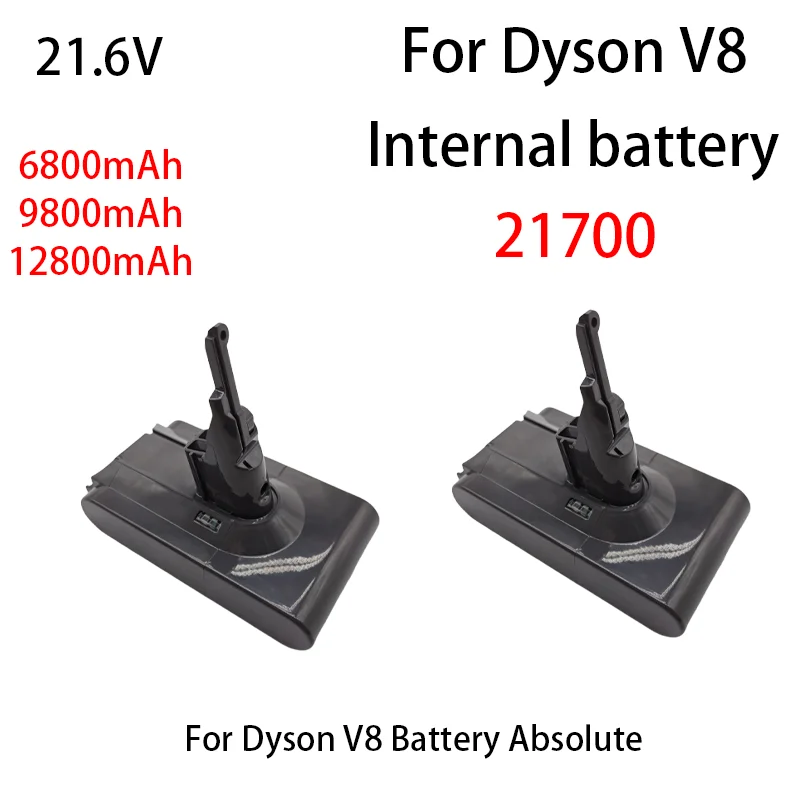 

21700 Battery Pack 12800mAh 21.6V For Dyson V8 Battery Absolute V8 Animal Li-ion SV10 Vacuum Cleaner series Rechargeable battery
