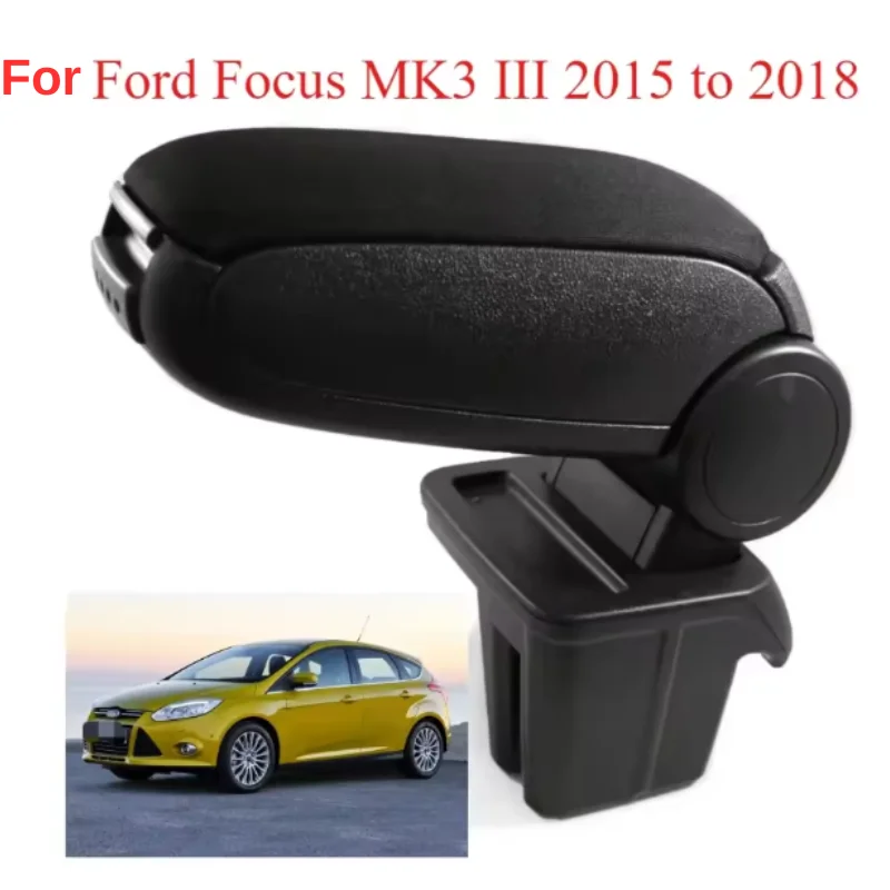 For Ford Focus MK3 III 2015-2018 Armrest Center Console Black Textile  Original Fit Car Interior Accessories Replacement Parts