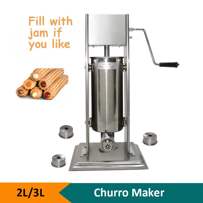 Machine à Churros Commerciale Espagnole de 2L/3L, Appareil Manuel en Acier Inoxydable