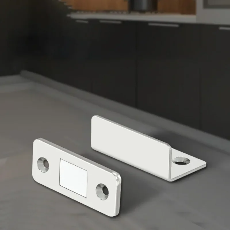 1-20PCS L Shape No Drill Magnetic Sliding Door Catch Strong Invisible Cabinet Magnet for Wardrobe Closet Pull Push Lock