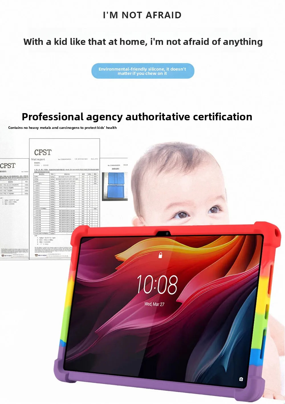 Silikonhülle für Lenovo Tab K11 Plus 11,45 Zoll Tablet, stoßfeste Schutzhülle mit Ständer, TPU-Ganzkörper-Fallschutz – Detail 5