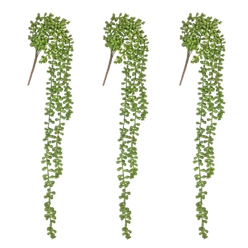 人工フェイク植物ストリングパールチェーン壁掛け飾り多肉植物ハンガー家庭用リビングルーム屋外ガーデン15ub