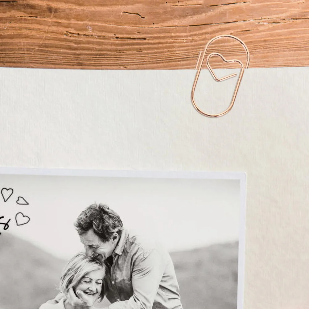 

200 Pcs Mini Love Paper Clip Novelty Clips Decorative Metal Paperclip Heart