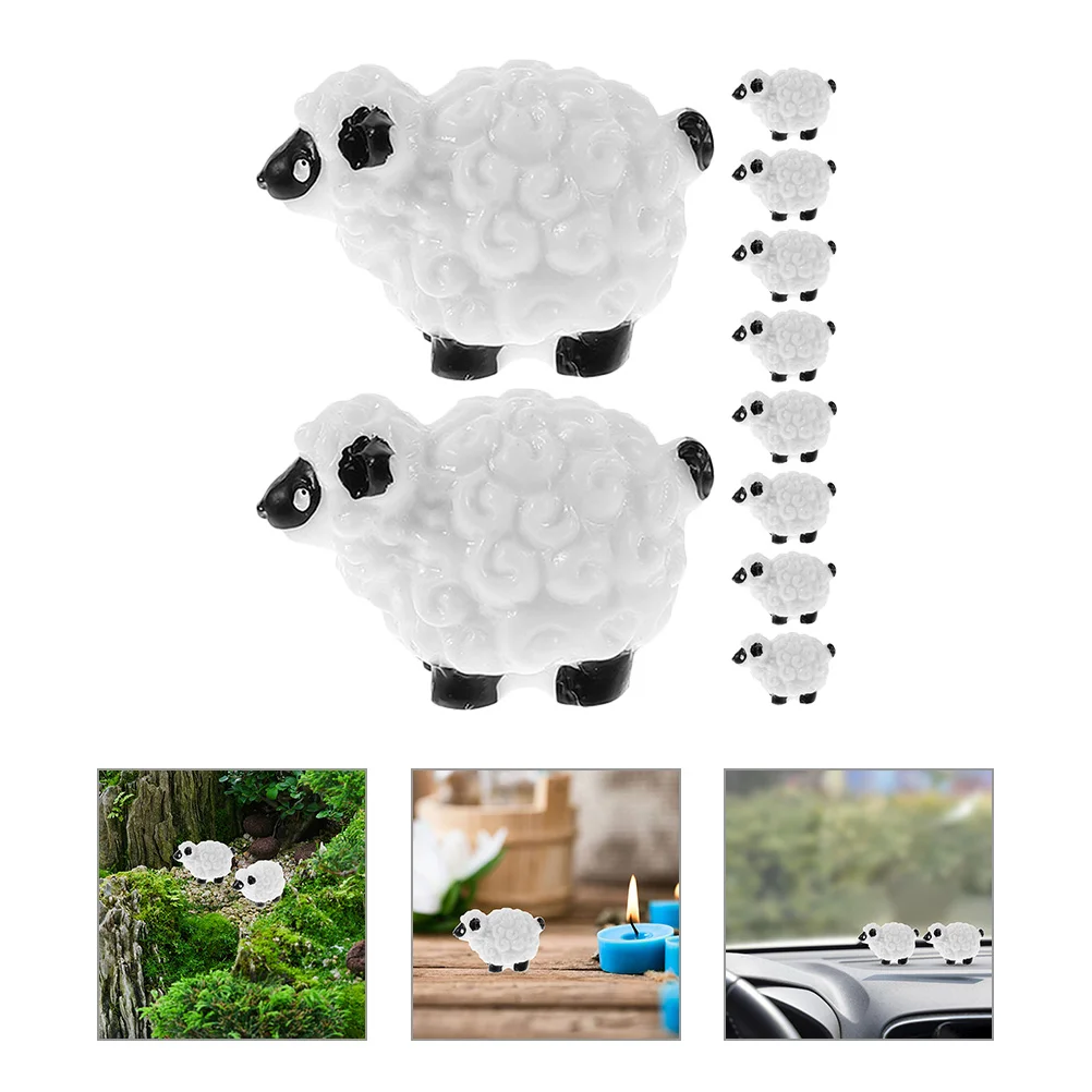 20 Pcs Mini Landscape Sheep nament Small Goat Decor Animals Lawn Statues Outdoor Figurines Decoration Garden Miniature Farm