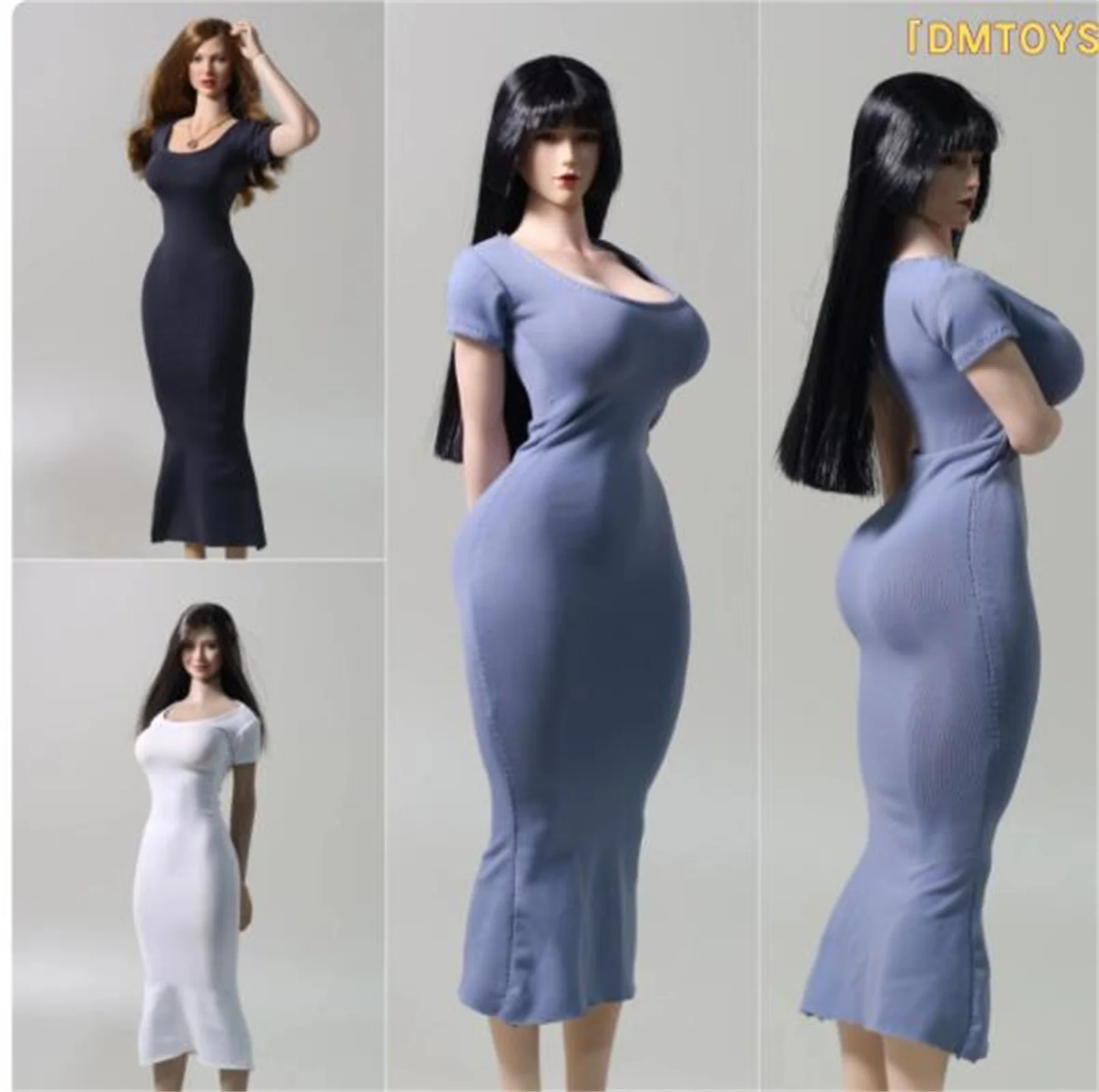 

1/6 Female Dress Women's tight fitting buttocks wrapped fishtail skirt Toys For 12 inch figure model totys