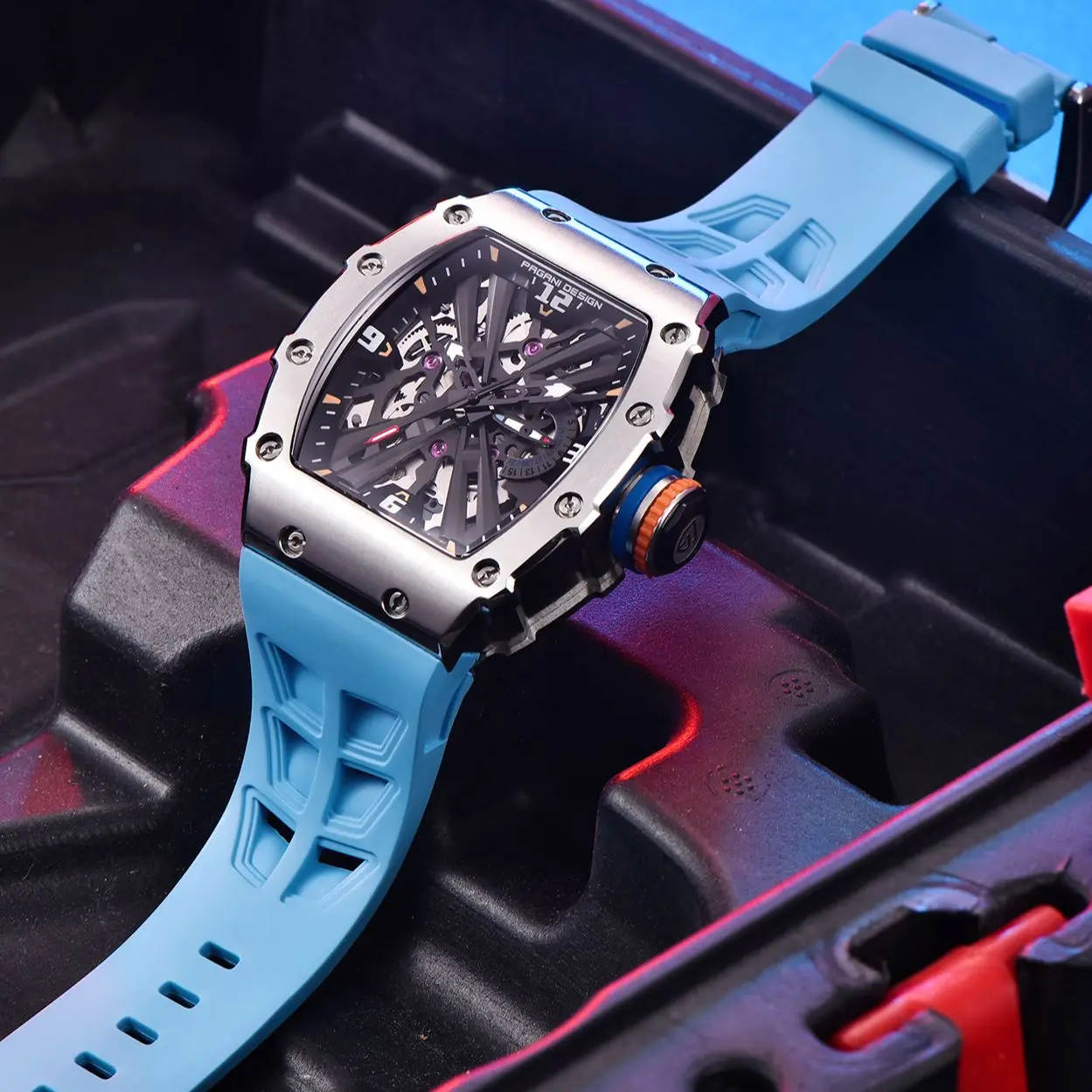 PAGANI DESIGN Original 42MM Men Quartz Watches VH65 Skeleton Dial Luxury Stainless Steel Sapphire Glass Waterproof Watch for Men