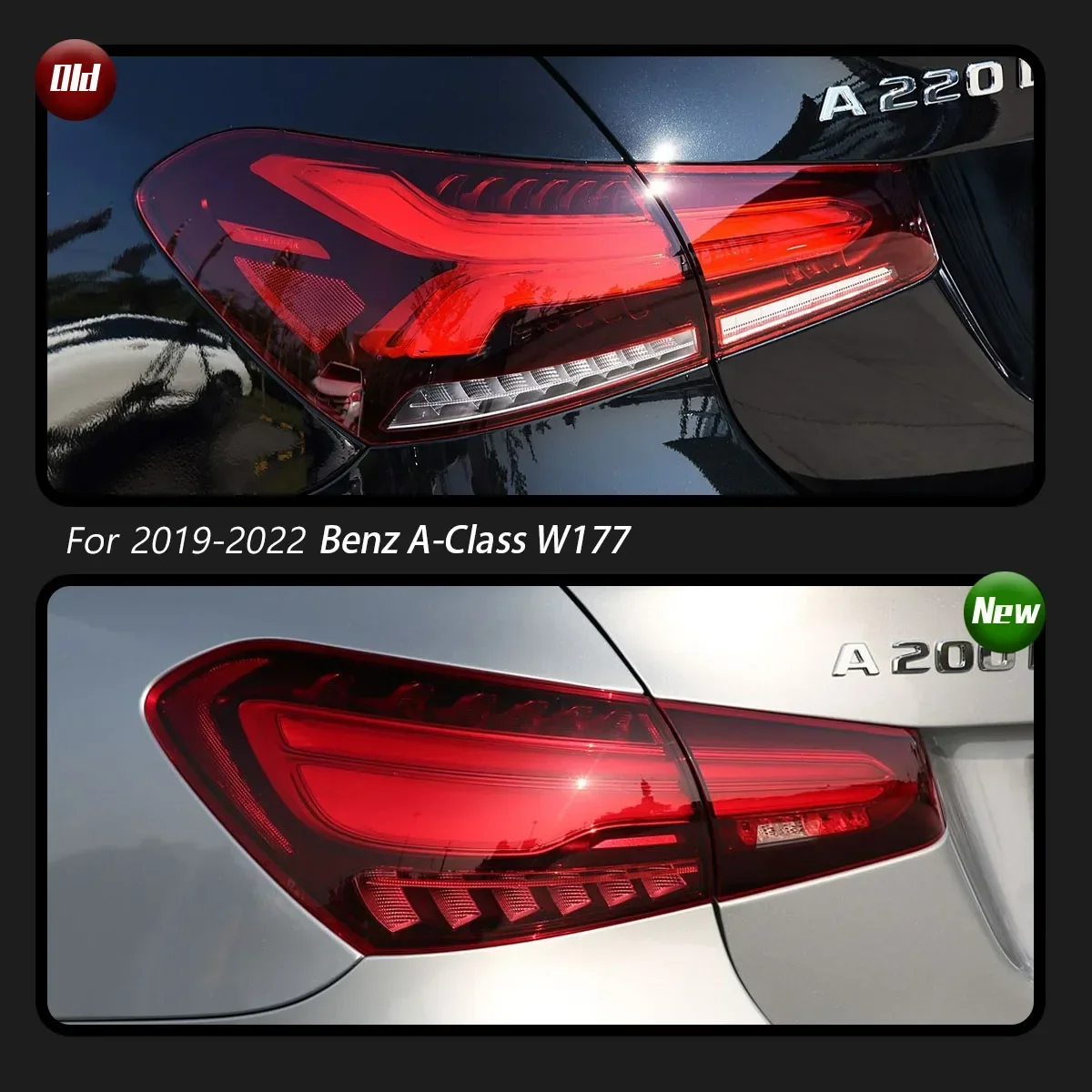 

Автомобиль для Benz A-Class W177, задний фонарь 2019-2022, обновление, модифицированный для нового DRL, динамический указатель поворота, светодиодный задний фонарь, автоаксессуары