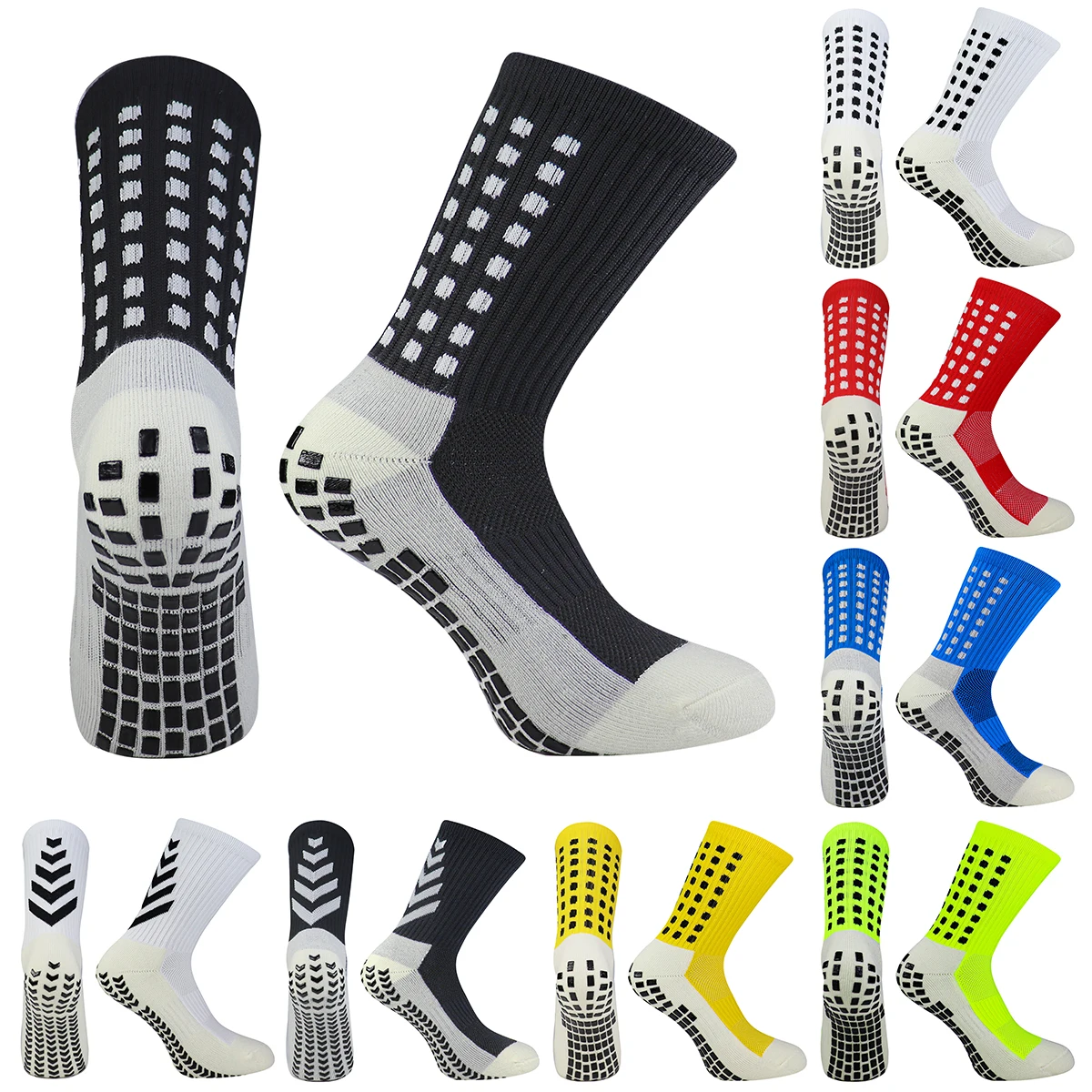 Non Slip Football Socks Glue Dispenser Men Women Mid-Calf cycling Socks Anti Slip Running Sports Socks