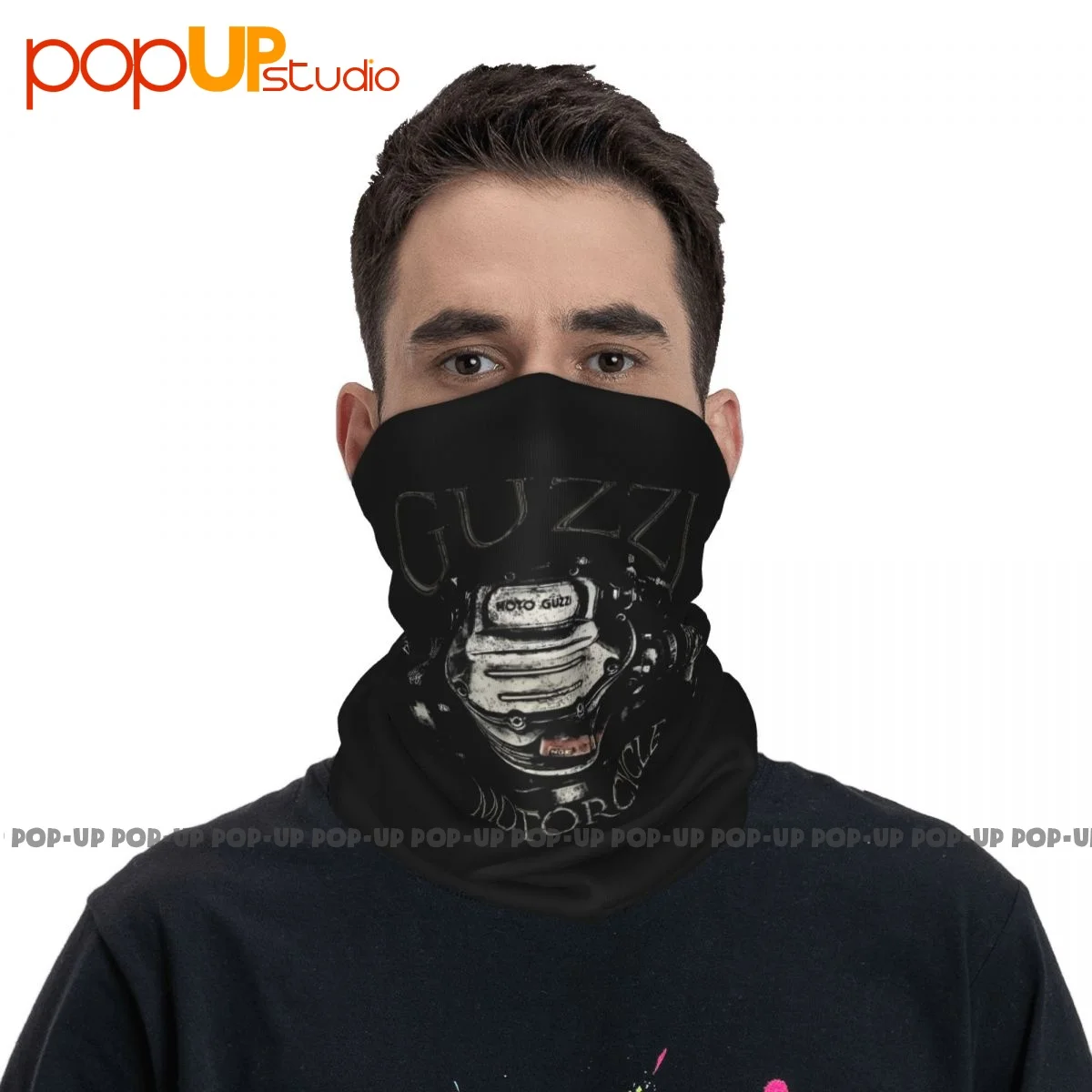 Moto Guzzi Retro Motorcycles Engine Aircooled Head Neck Gaiter Bandana Scarf Face Mask