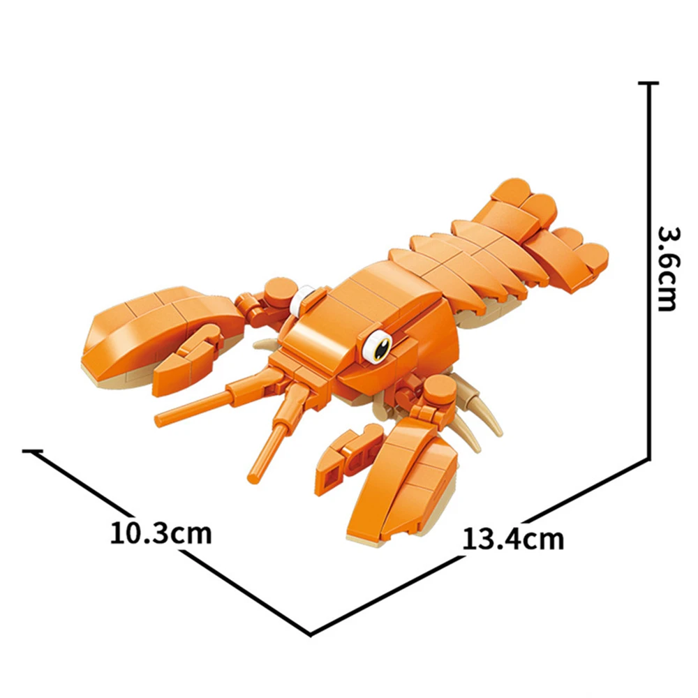 Unterwasser Welt Tiere Manta Ray Clownfisch Thunfisch Krabbe Hummer Micro Bausteine Spielzeug Desktop Ornamente Ziegel Kinder Geschenk – Detail 2