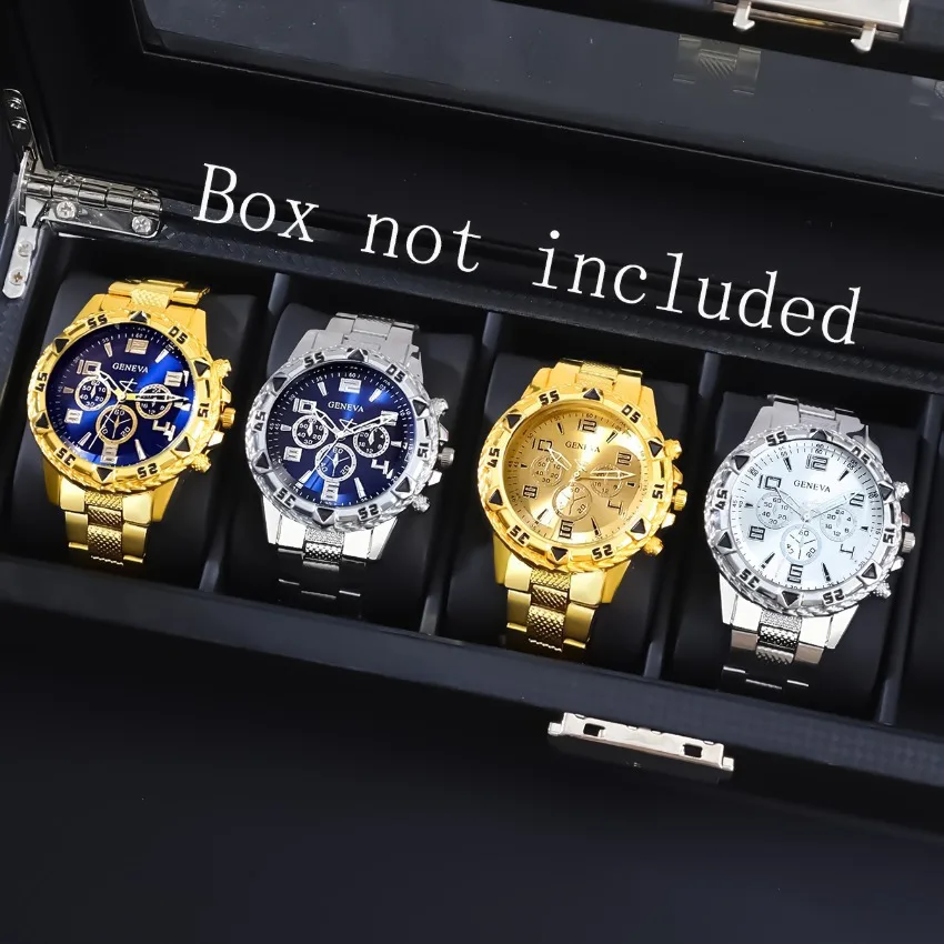 

Роскошные мужские кварцевые часы в деловом стиле, 2 шт./компл., стильные мужские часы, корпус из сплава — аксессуары для работы и повседневного использования, мужские подарки