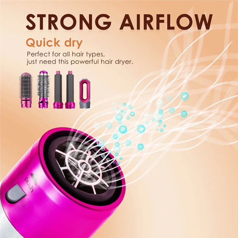 A04G-Hair Dryer 5-In-1 Electric Hair Brush For Dyson Airwrap Automatic Hair Curler Straightener Hot Air Comb Home Use