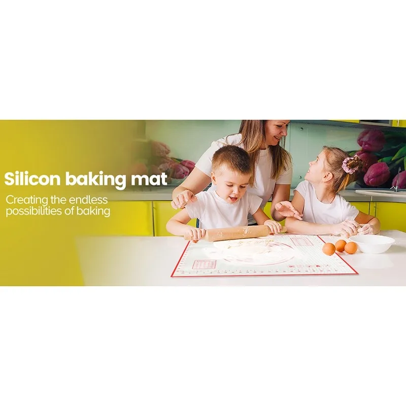 ABVS Silicone For Baking Mat-Non-Stick, Heat Resistant, Multi-Purpose For Rolling Dough-Kitchen Tool-40X50cm, Ideal For Baking