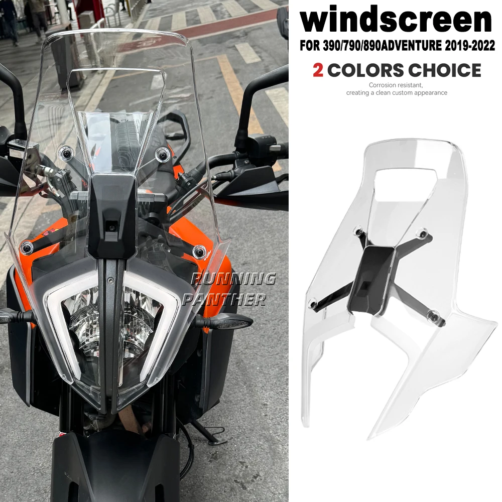 

Motorcycle Acrylic Rally Windshield Wind Deflector Screen Shield WindScreen Visor For 390 790 890 ADV Adventure 2019 -2022