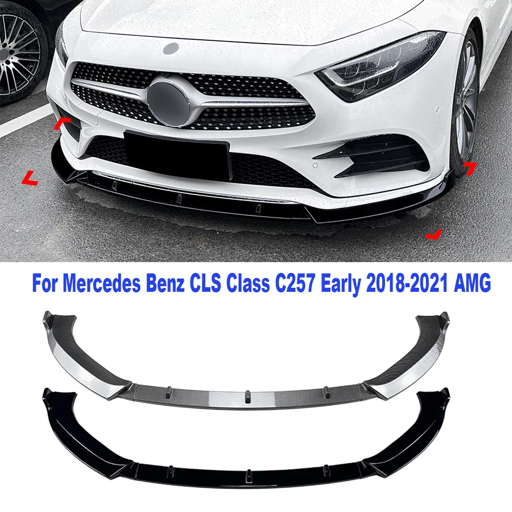 

For Mercedes Benz CLS Class C257 Early 2018-2021 AMG Front Bumper Lip Splitter Diffuser Body Kits Spoiler Bumper Guard Accessory