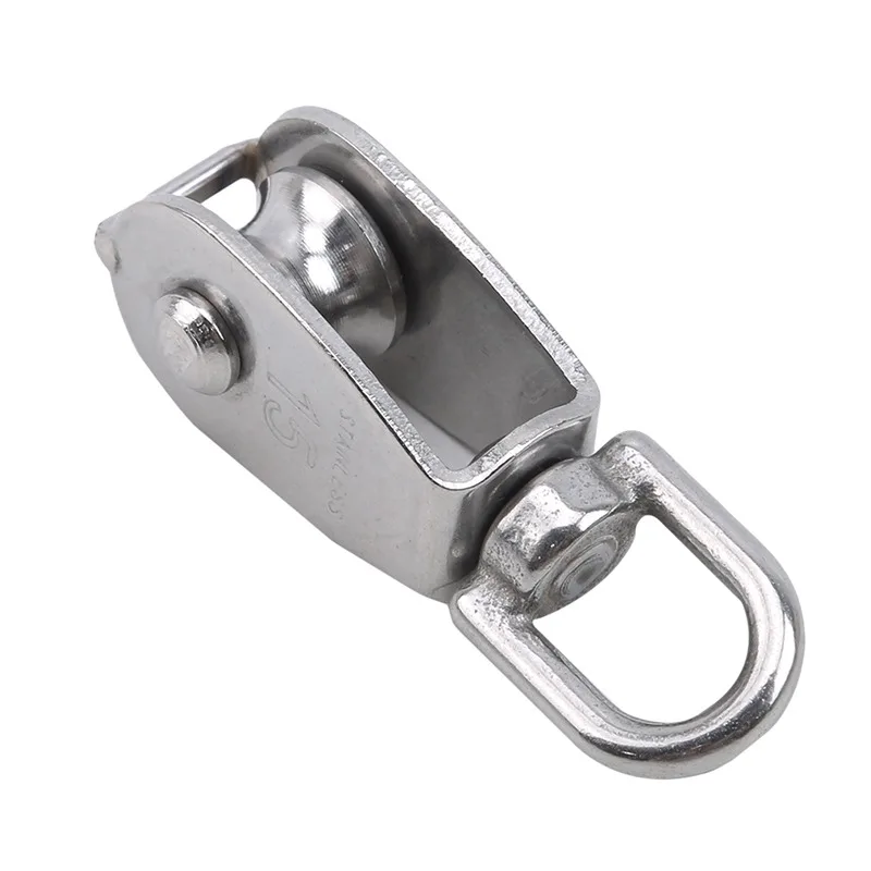 Pulley M15/M25 Single/Double Wheel Swivel Lifting Rope Pulley Set Lifting Wheel Tools Wire Rope Crane Pulley Stainless Steel