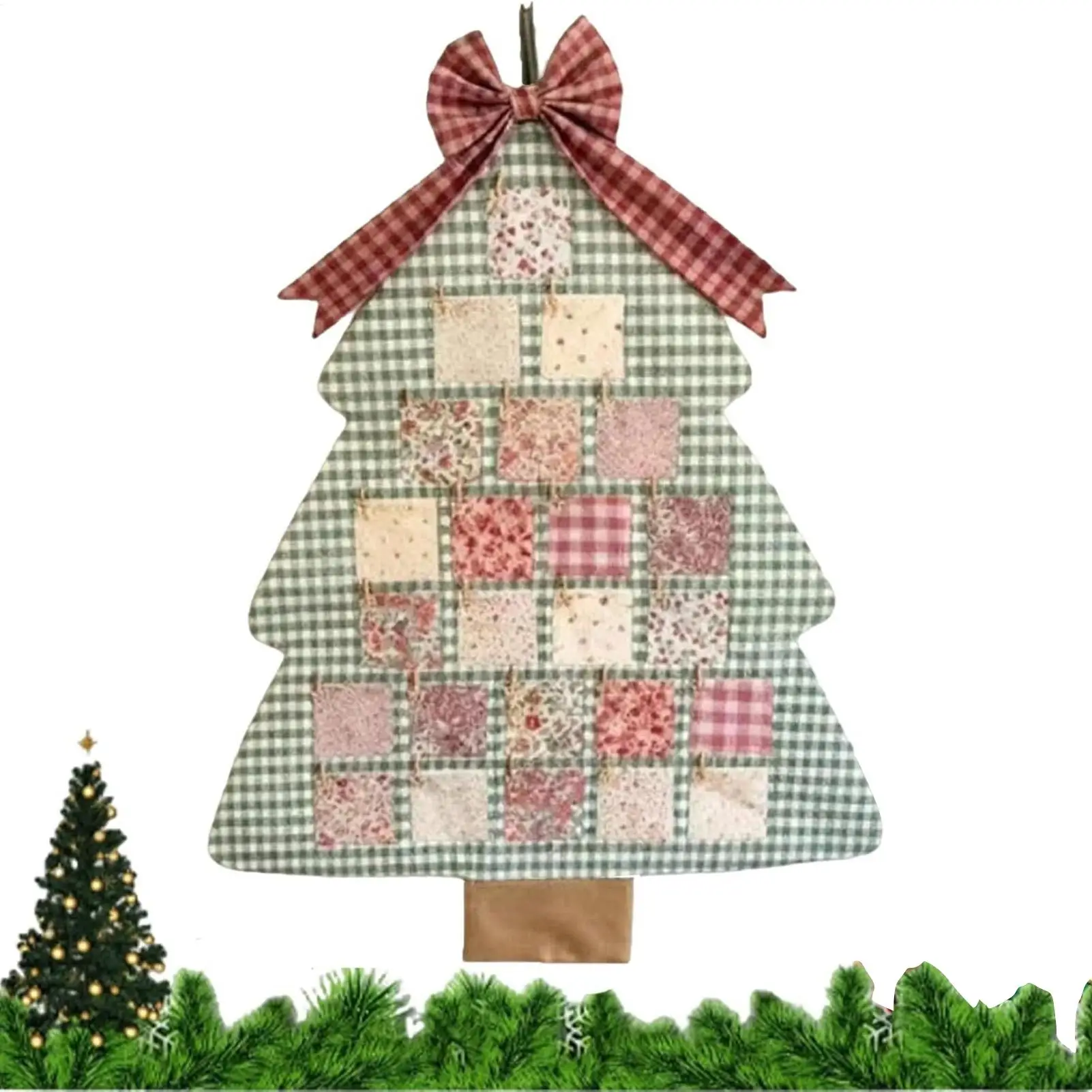 

Рождественский календарь на 2025 год, дизайн елки ручной работы, нашивка для работы, календарь обратного отсчета для рождественской елки для мужчин, женщин, мальчиков, девочек, молодежи, подростков