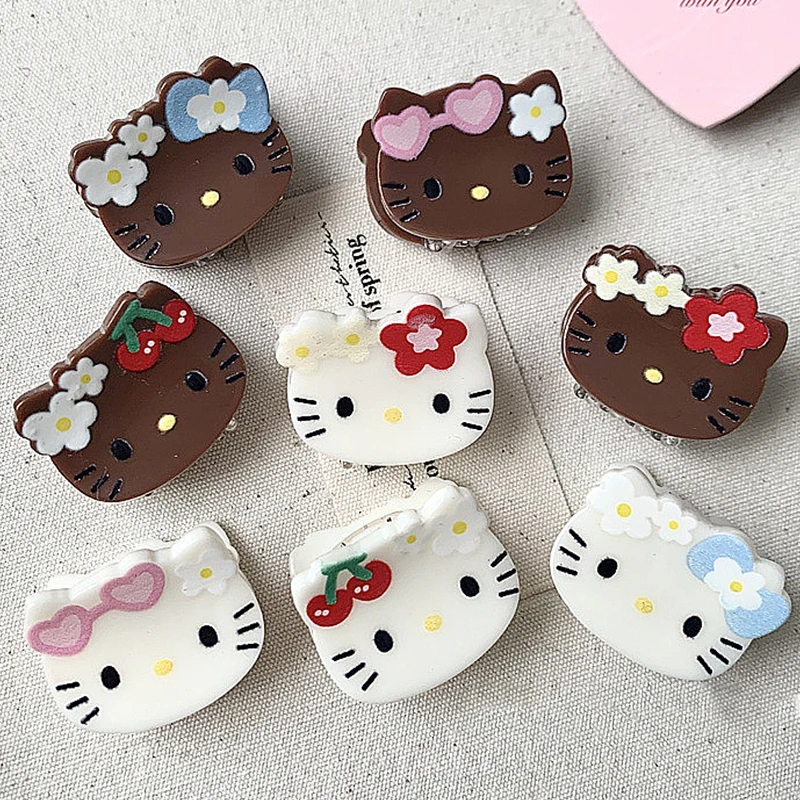 Sanrios Hair Accessories Anime Figures HelloKittys Acrylic Headwear Cute Cartoon Animal Hair Clips  Headwear Decorate Craft Gift