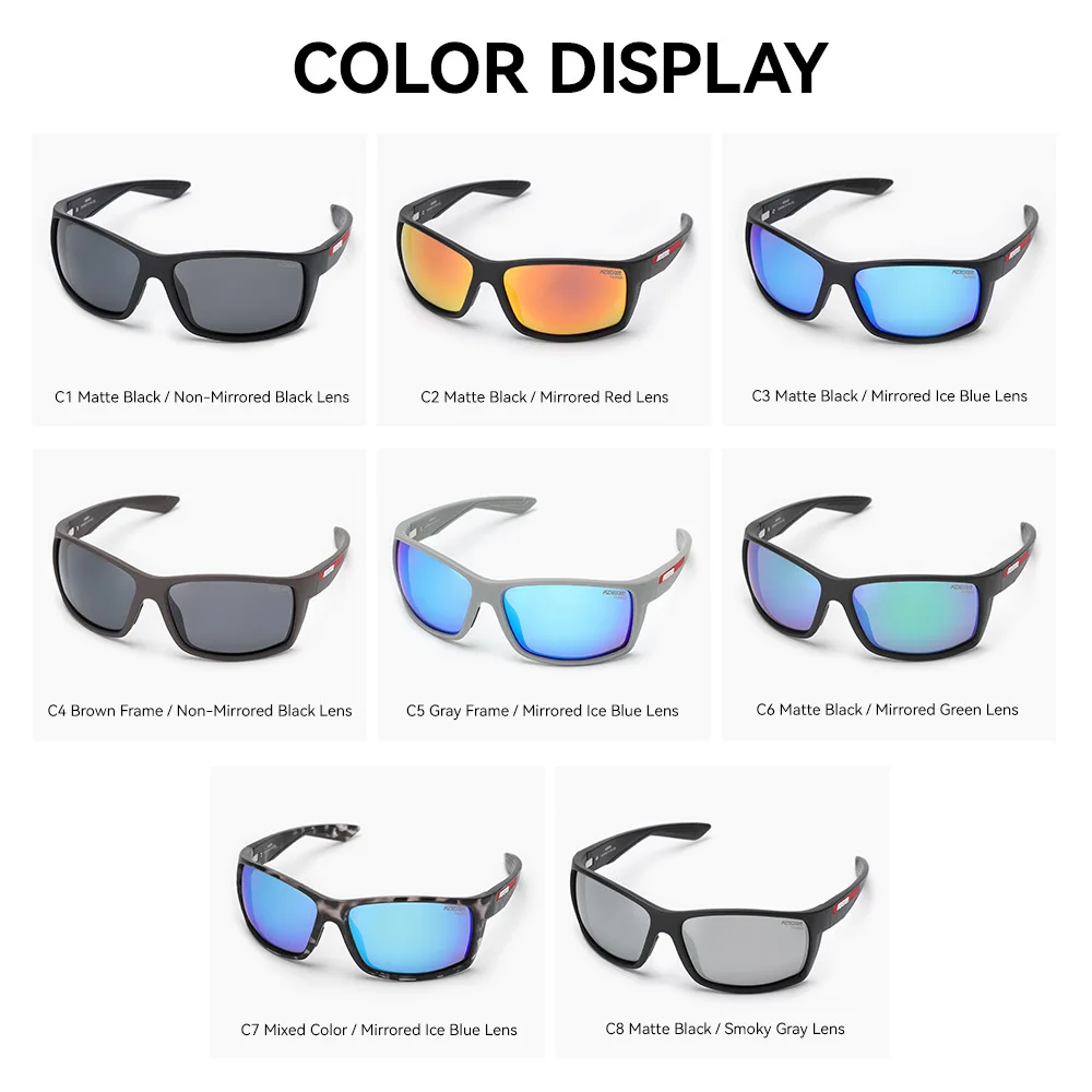 KDEAM Outdoor Driving Polarized Sunglasses for Men\'s Goggles Colorful Glasses TR90 Frame Metal Hinge Gafas De Sol Lujo Hombre