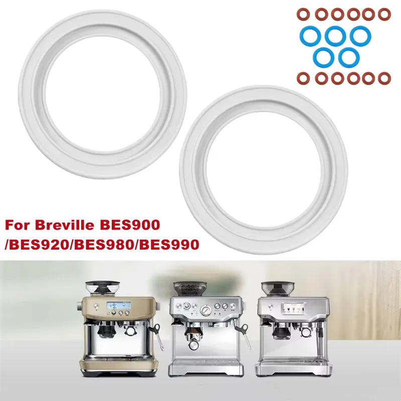 2pcs Silicone Gasket 17pcs O-Ring Seal for 58mm Group Head,Replacement Part for Breville BES900/920/980/990 Espresso Machine