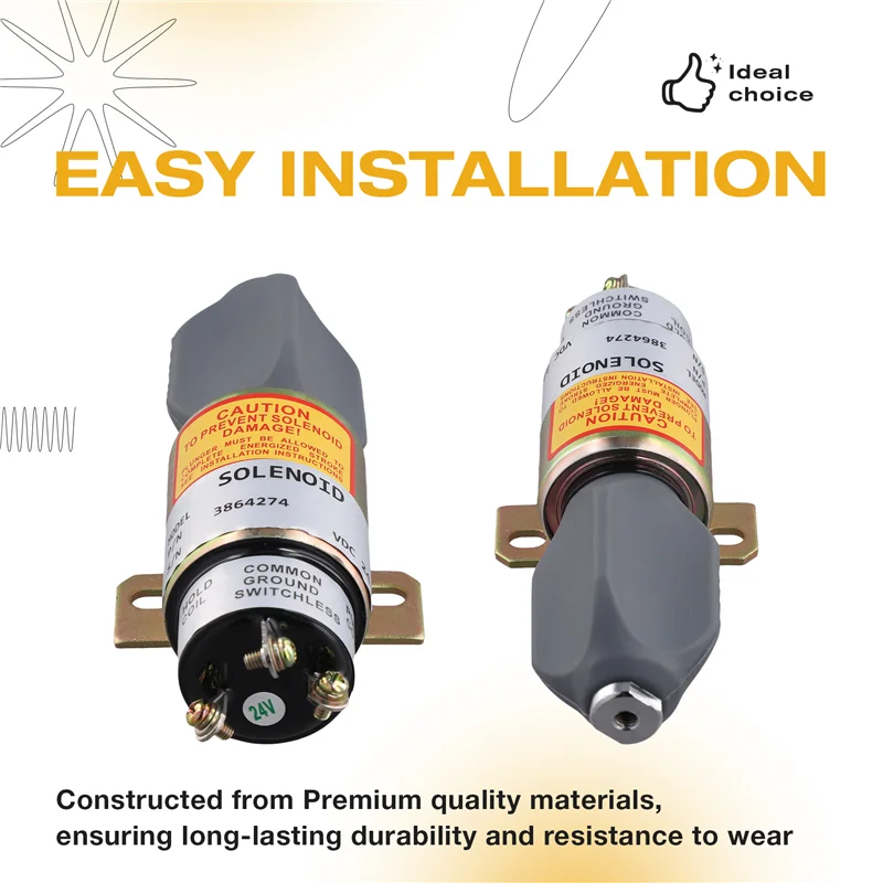 24V Fuel Cut-Off Stop Solenoid Valve For Caterpillar For Mitsubishi 3864274 1751-2467UIBIS5A SA-3766T-24 ME441329