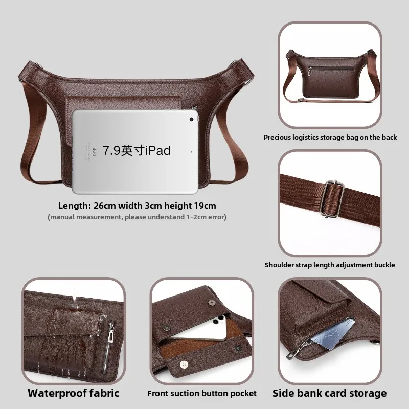 2025 New Men's Retro Chest Bag, Large Capacity Waterproof Shoulder Crossbody Bag, High-end, Dirt Resistant, Portable Sports Bag