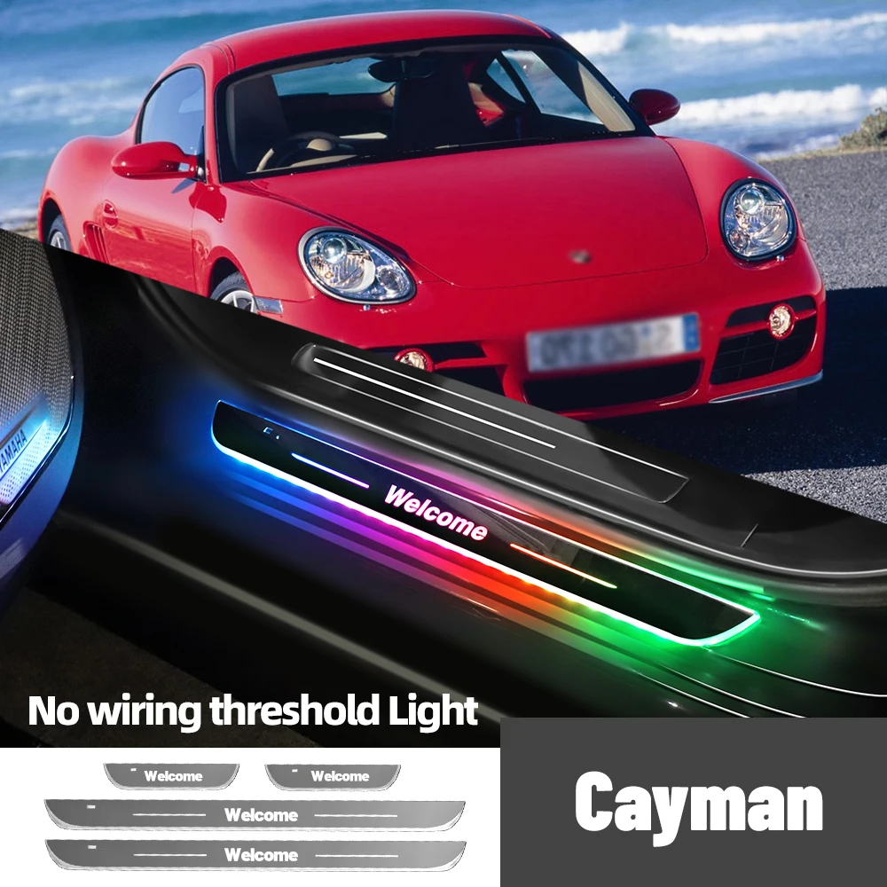 

For Porsche Cayman 987 981 2004-2016 2013 2015 Car Door Sill Light Customized Logo LED Welcome Threshold Pedal Lamp Accessories