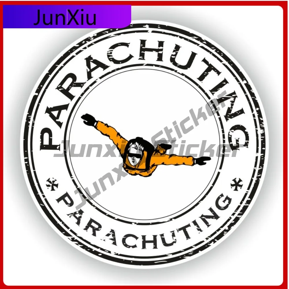 

Parachuting Sports Vinyl Sticker Round Seal Anti Scratch Decals Decorative Camping Car Personalized Stickers Front And Rear Cust