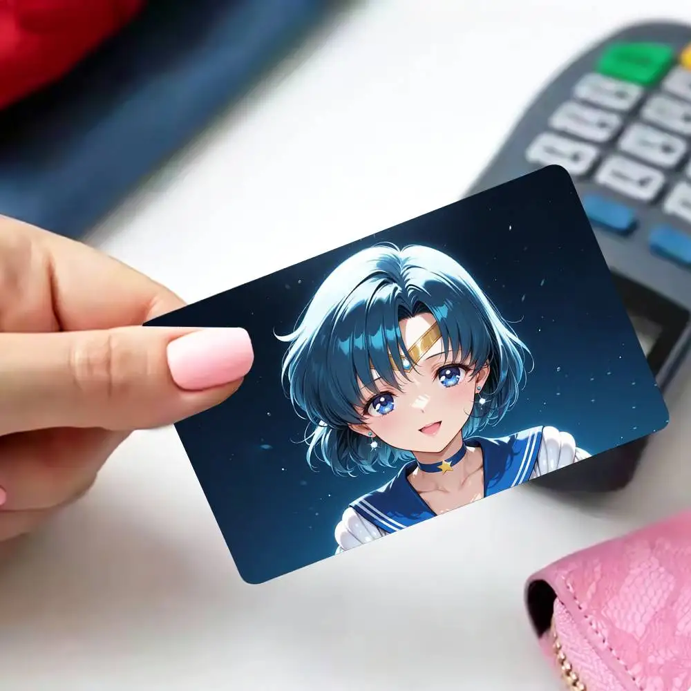 Ami Mizuno Sailor M-Mercury  4pcs 1Set Card Stickers Small Waterproof Chip 4PCS Card Sticker Anti-Scratch