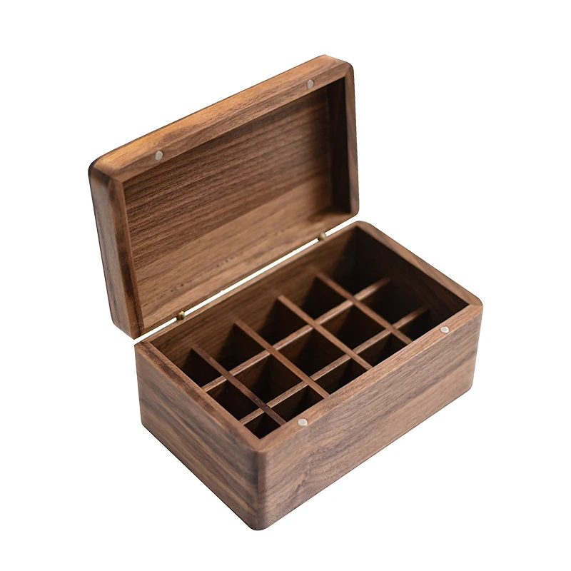 

Black walnut painting and calligraphy seal box storage box multi-grid solid wood box