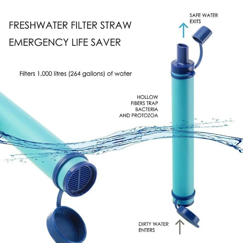 1Pc Outdoor Waterfilter, Persoonlijk Stro Waterfiltratiesysteem, Noodsituatie Survival Waterzuiveraar Voor Kamperen Wandelen Klimmen