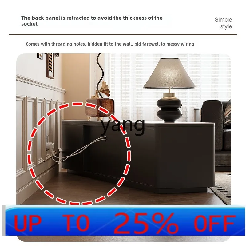 LTT floor-to-ceiling rock slab black storage locker living room home hidden socket TV cabinet