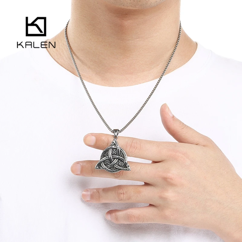 Stainless Steel All-Seeing Eye Pendant Necklace Men's Pyramid Occult Symbol Jewelry Vintage Cool Statement Accessory Daily Party