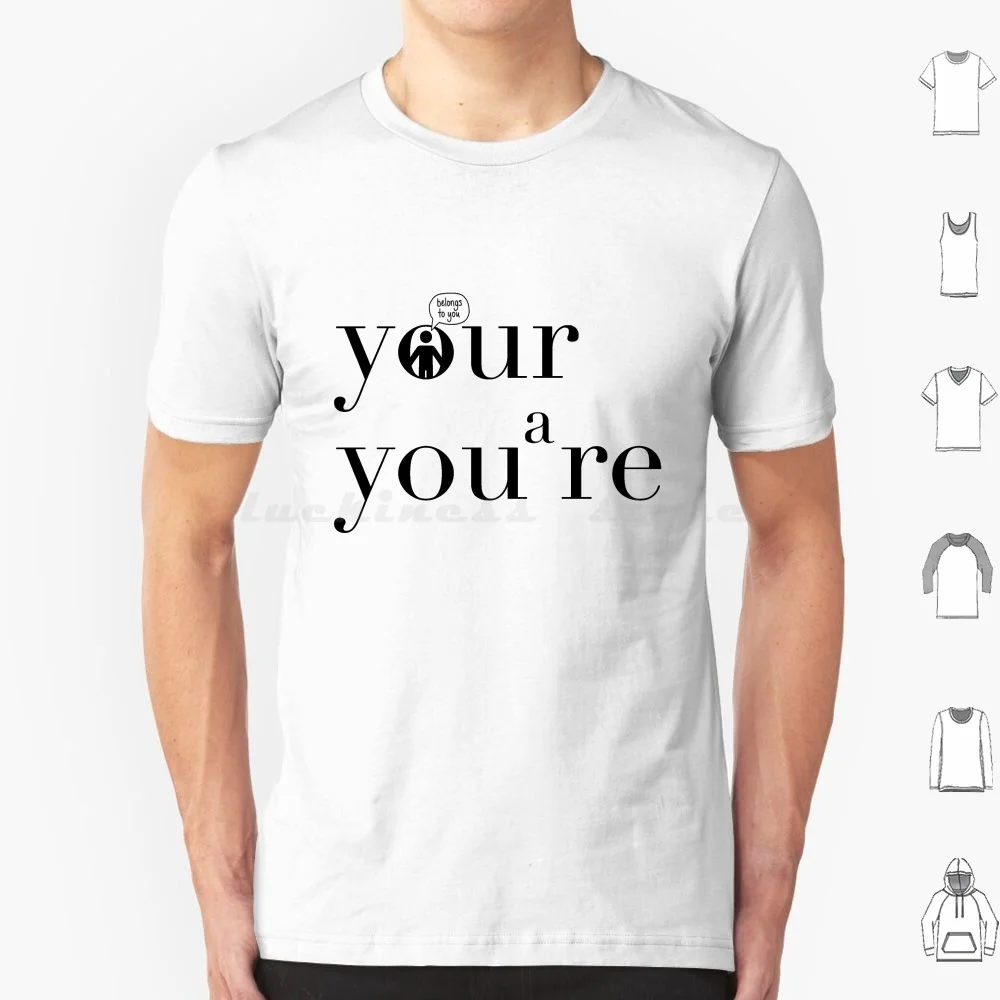 Your You'Re Grammar Police T Shirt Big Size 100% Cotton Overthinking Overthinker Overthink Analyze Punctuation Grammar Mental