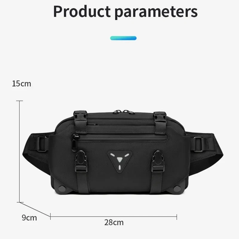 OZUKO Waist Bag Waterproof Handbag Chest Bag Multifunctional Large Capacity Casual Fanny Pack Male sports cycling Fanny Pack