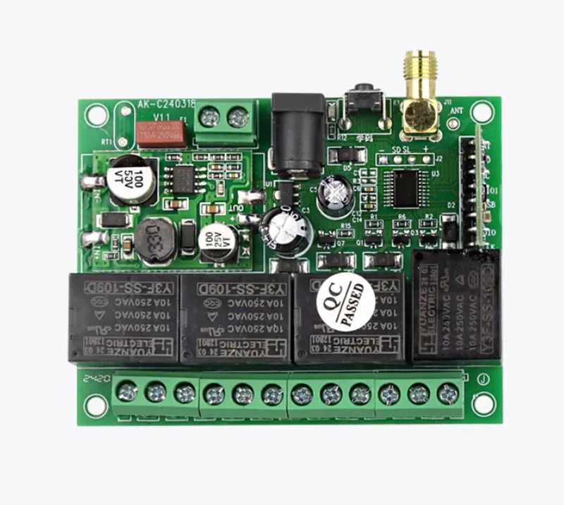 

Smart Multiple DC 12V 24V 36V 420~450MHz 4CH Wireless FM Remote Control Switch Receiver Transmitter For Garage, Lights ,Shutters