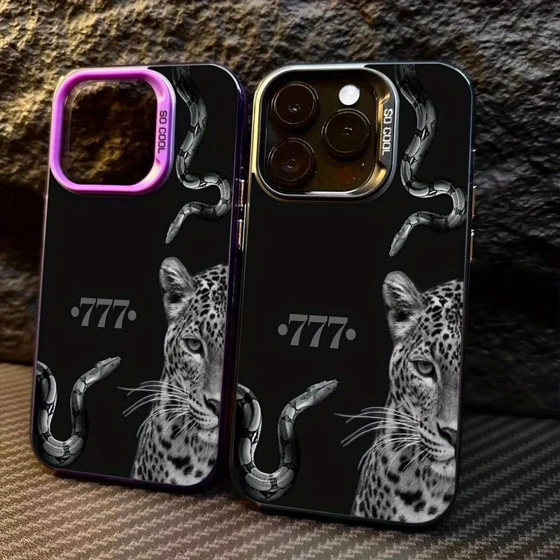 

Snake, leopard, and digital design phone case for iPhone 16 15 14 13 12 11 Pro/ Max/Plus shock-proof rear cover anti-fingerprint