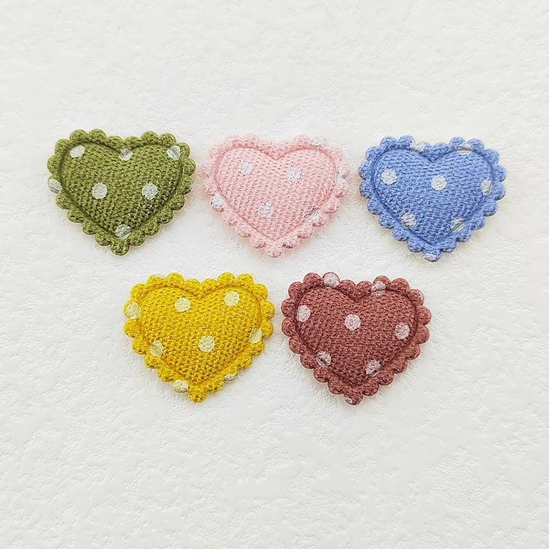 100 Stück 2,5x2,1CM Mini-Gitter-Herz-Applikationen zum Aufnähen auf Kleidung, Hüten, DIY-Kopfbedeckungen, Haarspangen, Dekorationszubehör – Detail 12