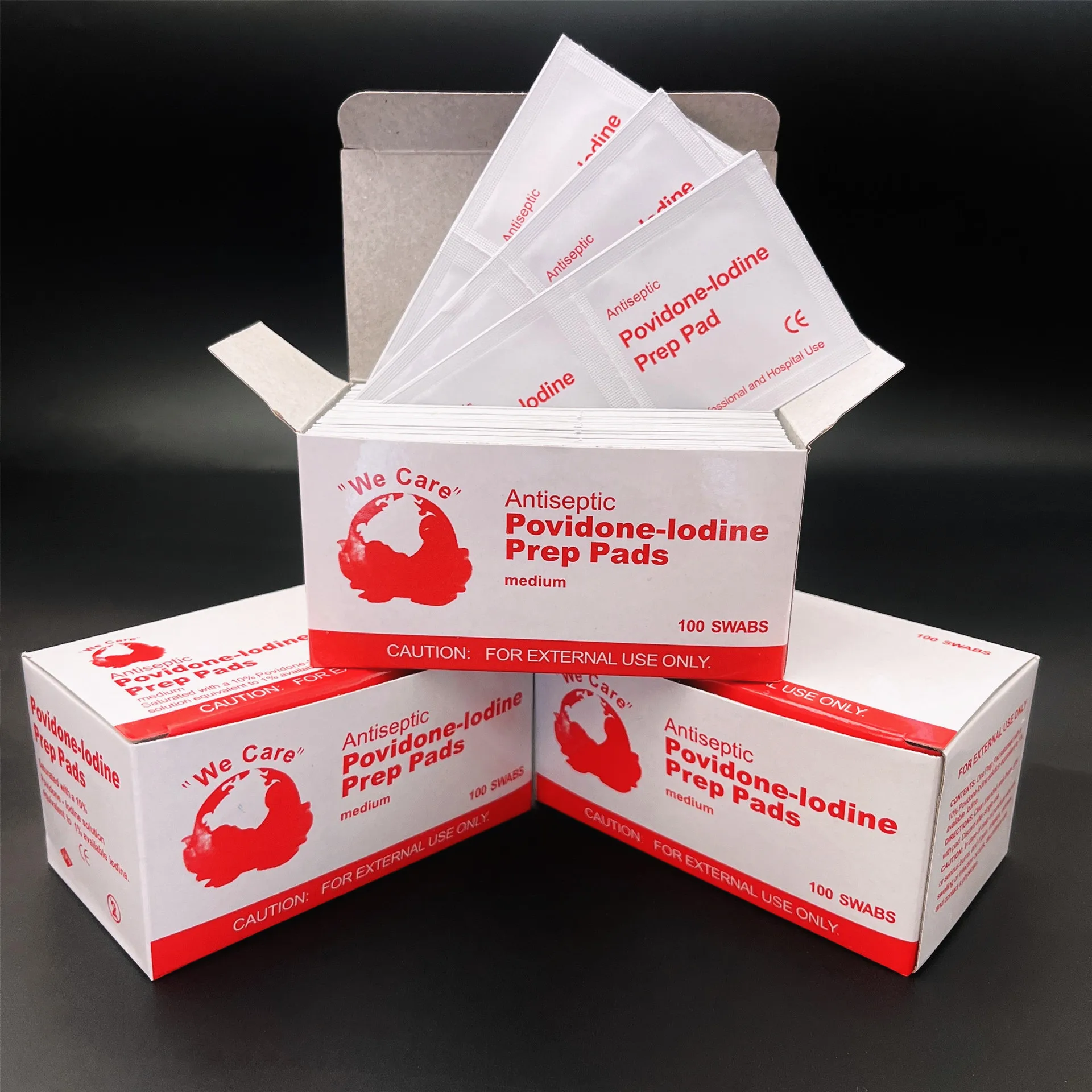 

Iodine disinfectant wet wipes, first aid supplies or for cleaning and disinfecting wounds and abrasions when traveling